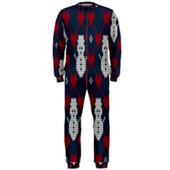 Christmas-seamless-knitted-pattern-background 004 Onepiece Jumpsuit (men) by nate14shop