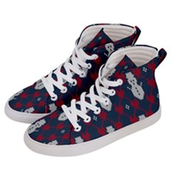 Christmas-seamless-knitted-pattern-background 004 Men s Hi-top Skate Sneakers by nate14shop