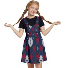 Christmas-seamless-knitted-pattern-background 004 Kids  Apron Dress by nate14shop