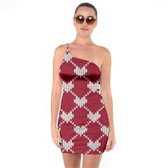 Christmas-seamless-knitted-pattern-background One Soulder Bodycon Dress by nate14shop