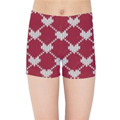 Christmas-seamless-knitted-pattern-background Kids  Sports Shorts by nate14shop