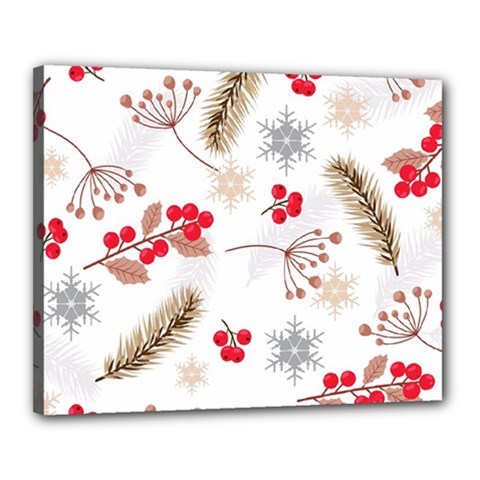 Christmas-seamless-pattern-with-fir-branches Canvas 20  X 16  (stretched) by nate14shop