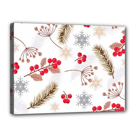 Christmas-seamless-pattern-with-fir-branches Canvas 16  X 12  (stretched) by nate14shop