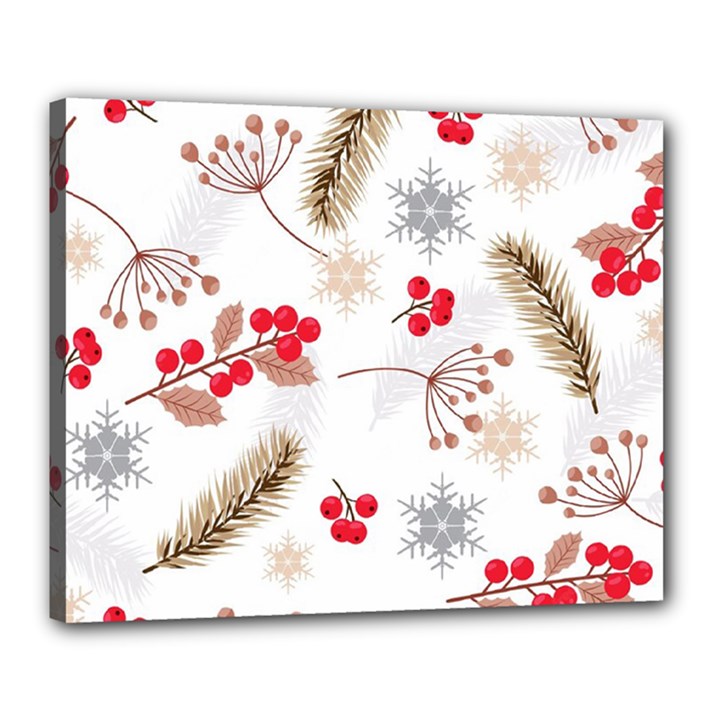 Christmas-seamless-pattern-with-fir-branches Canvas 20  x 16  (Stretched)