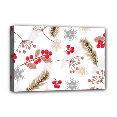 Christmas-seamless-pattern-with-fir-branches Deluxe Canvas 18  X 12  (stretched) by nate14shop