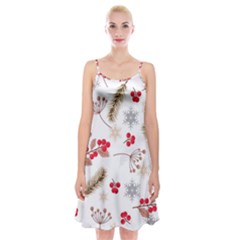 Christmas-seamless-pattern-with-fir-branches Spaghetti Strap Velvet Dress