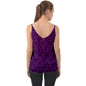 Small Bright Dayglo Purple Halloween Motifs Skulls, Spells & Cats On Spooky Black Chiffon Cami View2