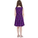 Small Bright Dayglo Purple Halloween Motifs Skulls, Spells & Cats On Spooky Black Kids  Skater Dress View4