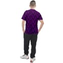 Small Bright Dayglo Purple Halloween Motifs Skulls, Spells & Cats On Spooky Black Men s Sport Top View2