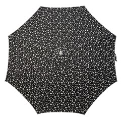 Small Bright White Halloween Motifs Skulls, Spells & Cats On Spooky Black  Straight Umbrellas