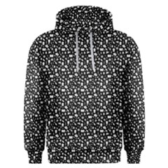 Small Bright White Halloween Motifs Skulls, Spells & Cats On Spooky Black  Men s Overhead Hoodie