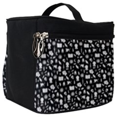 Small Bright White Halloween Motifs Skulls, Spells & Cats On Spooky Black  Make Up Travel Bag (big)