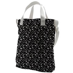 Small Bright White Halloween Motifs Skulls, Spells & Cats On Spooky Black  Canvas Messenger Bag