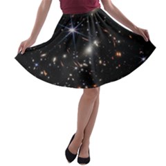 James Webb Space Telescope Deep Field A-line Skater Skirt by PodArtist