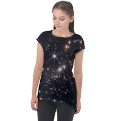 James Webb Space Telescope Deep Field Cap Sleeve High Low Top by PodArtist