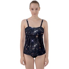 James Webb Space Telescope Deep Field Twist Front Tankini Set by PodArtist