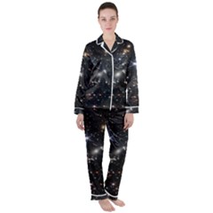 James Webb Space Telescope Deep Field Satin Long Sleeve Pajamas Set by PodArtist