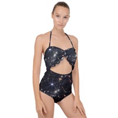 James Webb Space Telescope Deep Field Scallop Top Cut Out Swimsuit by PodArtist