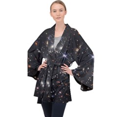 James Webb Space Telescope Deep Field Long Sleeve Velvet Kimono  by PodArtist