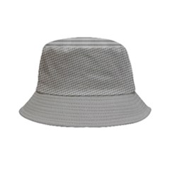 Small Soot Black And White Handpainted Houndstooth Check Watercolor Pattern Inside Out Bucket Hat by PodArtist