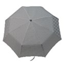 Soot Black and White Handpainted Houndstooth Check Watercolor Pattern Folding Umbrellas View1