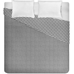 Soot Black And White Handpainted Houndstooth Check Watercolor Pattern Duvet Cover Double Side (king Size) by PodArtist