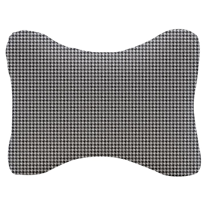 Soot Black and White Handpainted Houndstooth Check Watercolor Pattern Velour Seat Head Rest Cushion