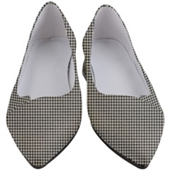 Soot Black And White Handpainted Houndstooth Check Watercolor Pattern Women s Block Heels  by PodArtist