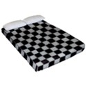 Large Black and White Watercolored Checkerboard Chess Fitted Sheet (Queen Size) View2