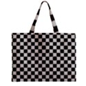 Large Black and White Watercolored Checkerboard Chess Zipper Mini Tote Bag View1