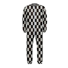 Large Black And White Watercolored Checkerboard Chess Onepiece Jumpsuit (kids)