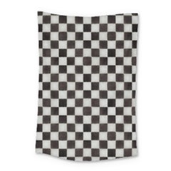 Large Black And White Watercolored Checkerboard Chess Small Tapestry