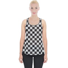 Large Black And White Watercolored Checkerboard Chess Piece Up Tank Top by PodArtist