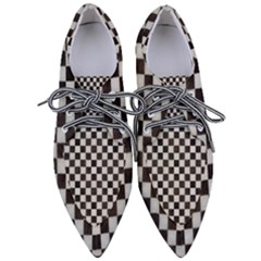 Large Black And White Watercolored Checkerboard Chess Pointed Oxford Shoes by PodArtist