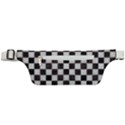 Large Black and White Watercolored Checkerboard Chess Active Waist Bag View1