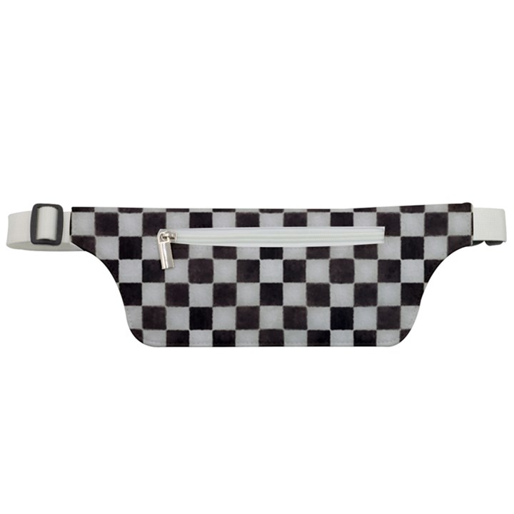 Large Black and White Watercolored Checkerboard Chess Active Waist Bag