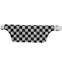 Large Black and White Watercolored Checkerboard Chess Active Waist Bag View2