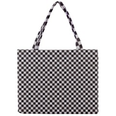 Black And White Watercolored Checkerboard Chess Mini Tote Bag by PodArtist