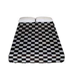 Black And White Watercolored Checkerboard Chess Fitted Sheet (full/ Double Size) by PodArtist