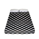 Black and White Watercolored Checkerboard Chess Fitted Sheet (Full/ Double Size) View1