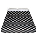 Black and White Watercolored Checkerboard Chess Fitted Sheet (King Size) View1