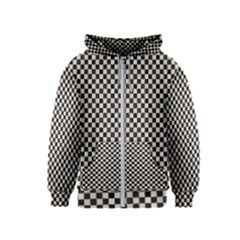 Black And White Watercolored Checkerboard Chess Kids  Zipper Hoodie