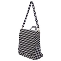 Black And White Watercolored Checkerboard Chess Crossbody Backpack by PodArtist