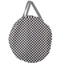 Black and White Watercolored Checkerboard Chess Giant Round Zipper Tote View1