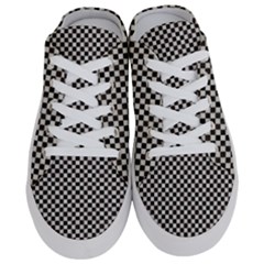 Black And White Watercolored Checkerboard Chess Half Slippers by PodArtist