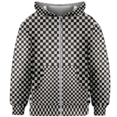 Black And White Watercolored Checkerboard Chess Kids  Zipper Hoodie Without Drawstring by PodArtist