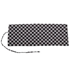 Black And White Watercolored Checkerboard Chess Roll Up Canvas Pencil Holder (s) by PodArtist