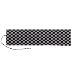 Black And White Watercolored Checkerboard Chess Roll Up Canvas Pencil Holder (l) by PodArtist