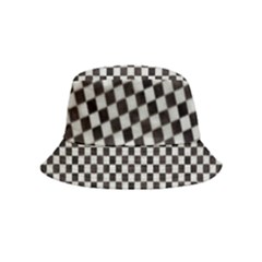 Black And White Watercolored Checkerboard Chess Bucket Hat (kids) by PodArtist