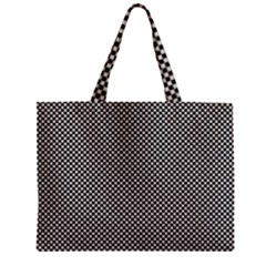 Small Black And White Watercolor Checkerboard Chess Zipper Mini Tote Bag by PodArtist